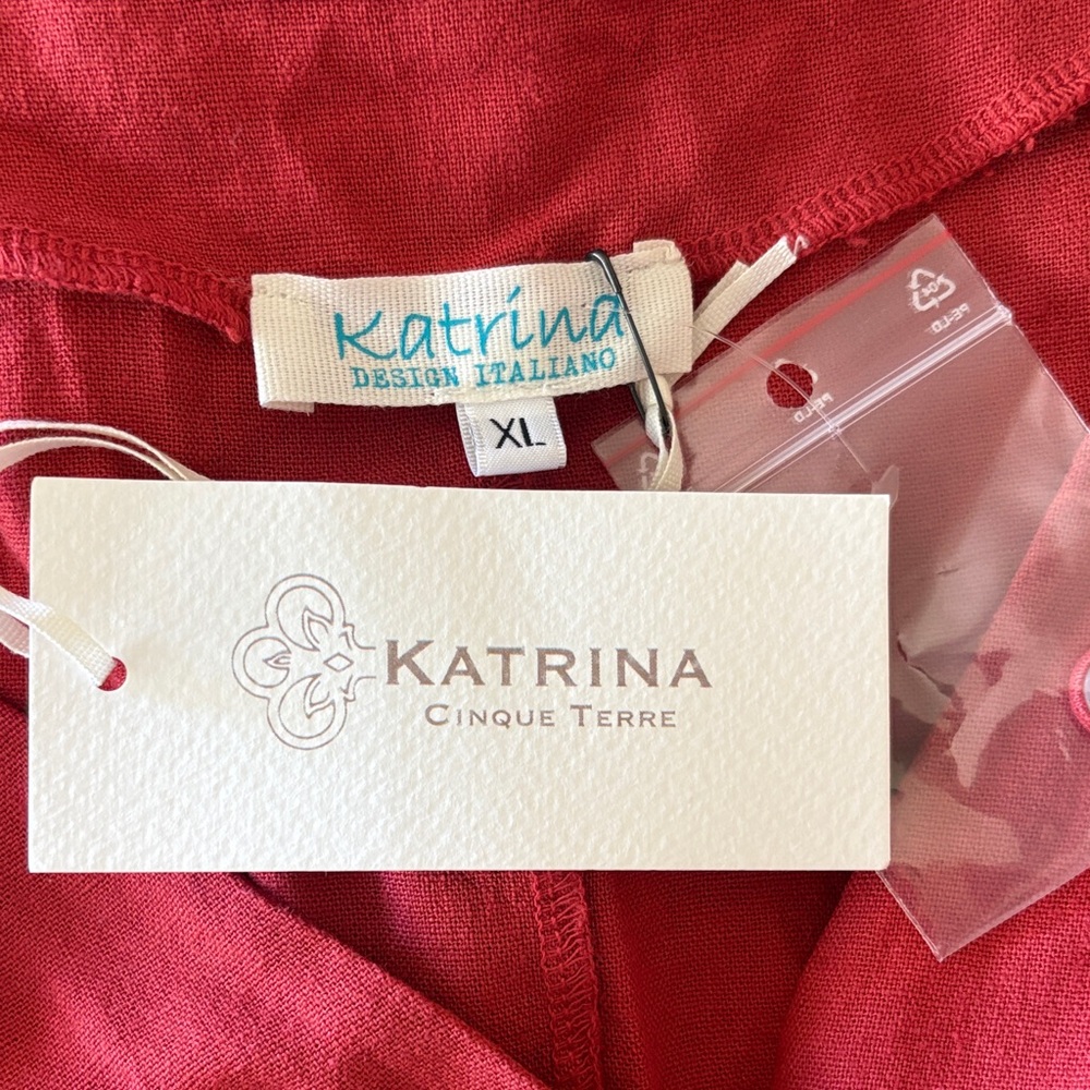 Katrina Cinque Terre Made In Italy Mediterranean Linen Blend Maxi Dress XL - Picture 7 of 11